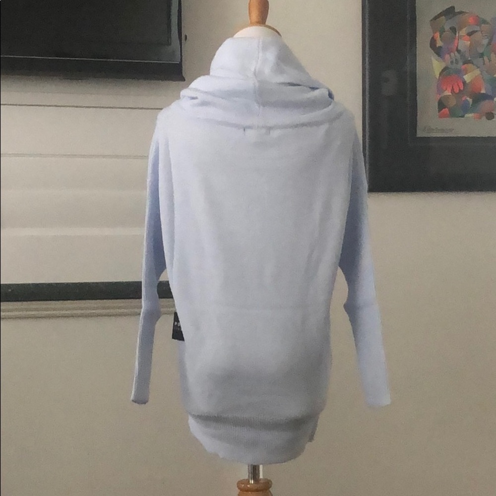 Sky Blue Off the Shoulder/Cowl Neck Sweater - Picture 4 of 4